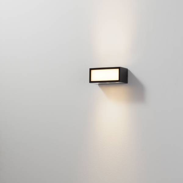 LED-Wandleuchte Inga Aluminium - 1-flammig - Schwarz - Breite: 15 cm