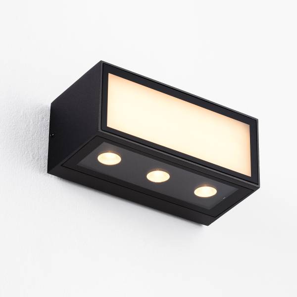 LED-Wandleuchte Inga Aluminium - 1-flammig - Schwarz - Breite: 15 cm