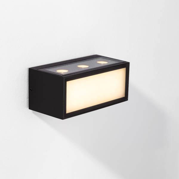 LED-Wandleuchte Inga Aluminium - 1-flammig - Schwarz - Breite: 15 cm