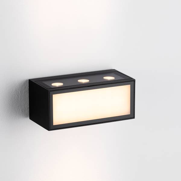 LED-Wandleuchte Inga Aluminium - 1-flammig - Schwarz - Breite: 15 cm