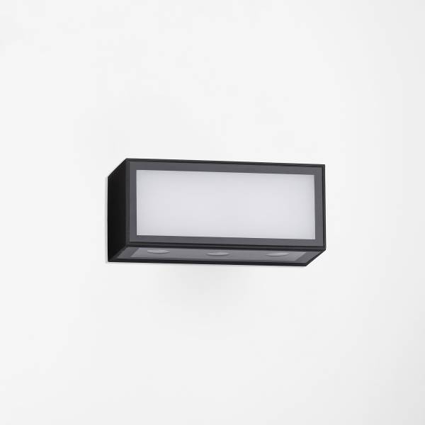LED-Wandleuchte Inga Aluminium - 1-flammig - Schwarz - Breite: 15 cm