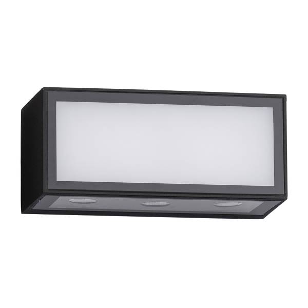 LED-Wandleuchte Inga Aluminium - 1-flammig - Schwarz - Breite: 15 cm