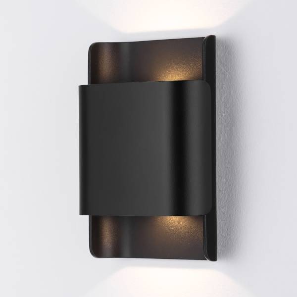 LED-Wandleuchte Polly Aluminium - 2-flammig - Schwarz