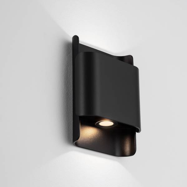 LED-Wandleuchte Polly Aluminium - 2-flammig - Schwarz
