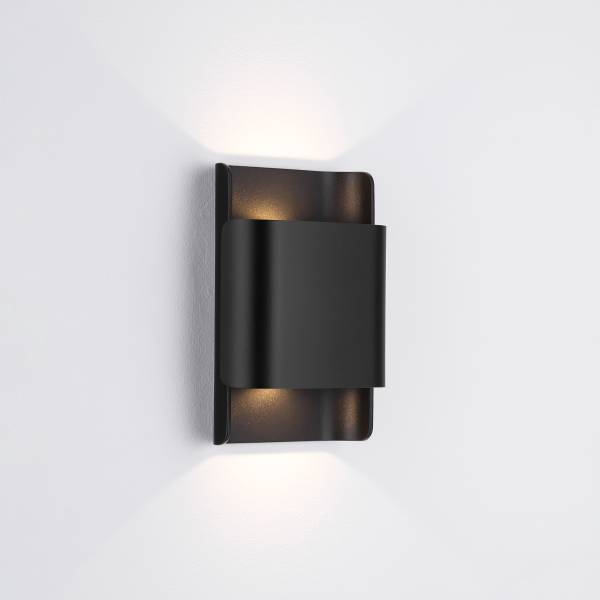 LED-Wandleuchte Polly Aluminium - 2-flammig - Schwarz
