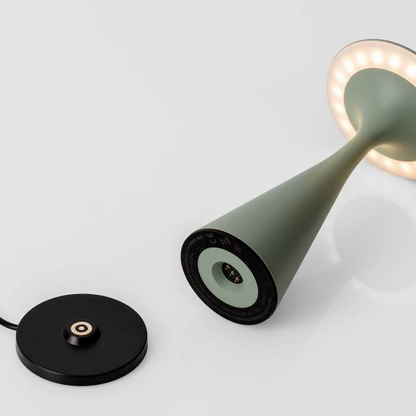 Lampada da tavolo LED Grigio Alluminio - 1 punto luce - Verde