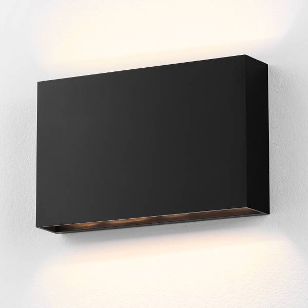 LED-Wandleuchte Yoko Aluminium - Schwarz - Flammenanzahl: 2