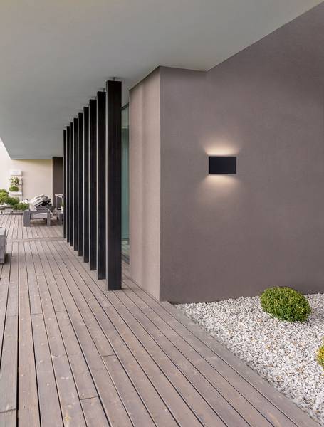 LED-Wandleuchte Yoko Aluminium - Schwarz - Flammenanzahl: 2