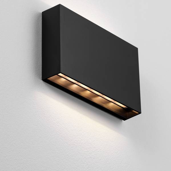 LED-Wandleuchte Yoko Aluminium - Schwarz - Flammenanzahl: 2