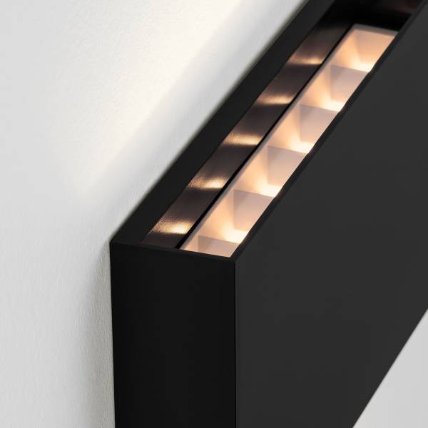 LED-Wandleuchte Yoko Aluminium - Schwarz - Flammenanzahl: 2