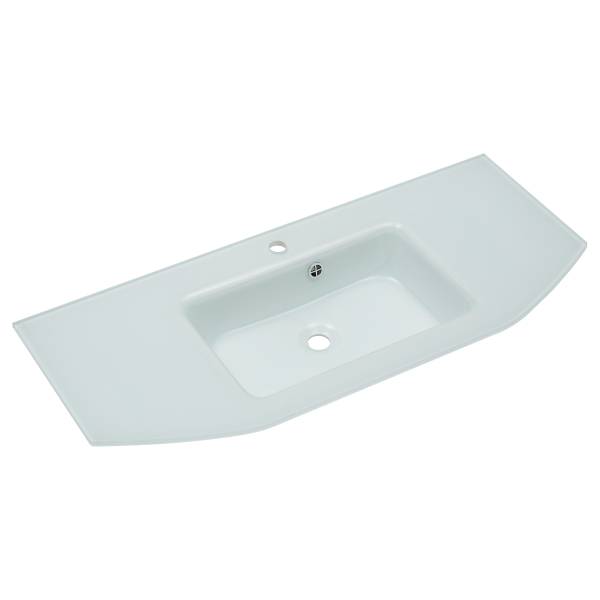 Einzelwaschtisch Quickset 318 Glas Eiche Riviera Dekor - Schwarz