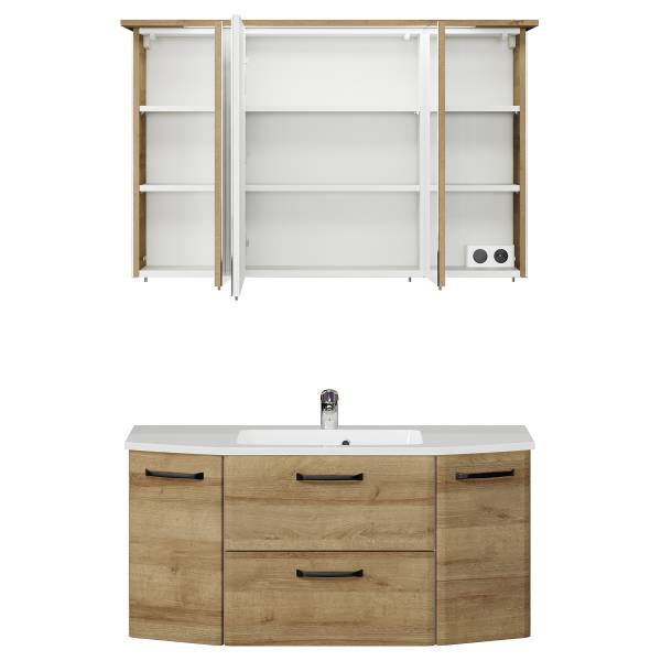 Badset Quickset 318 2-teilig Mineral Eiche Riviera Dekor - Schwarz