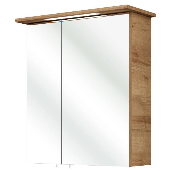 Spiegelkast met verlichting Quickset 318 Riviera eikenlook - Breedte: 60 cm