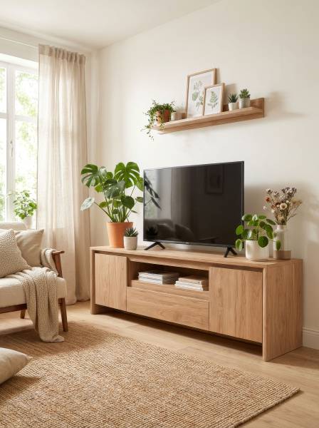 Meuble TV Orkeri Décor chêne Hickory