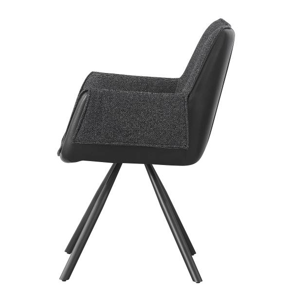 Armlehnenstuhl MAYAM 2er-Set Schwarz - Polyester - Eisen - 58 x 90 x 62 cm