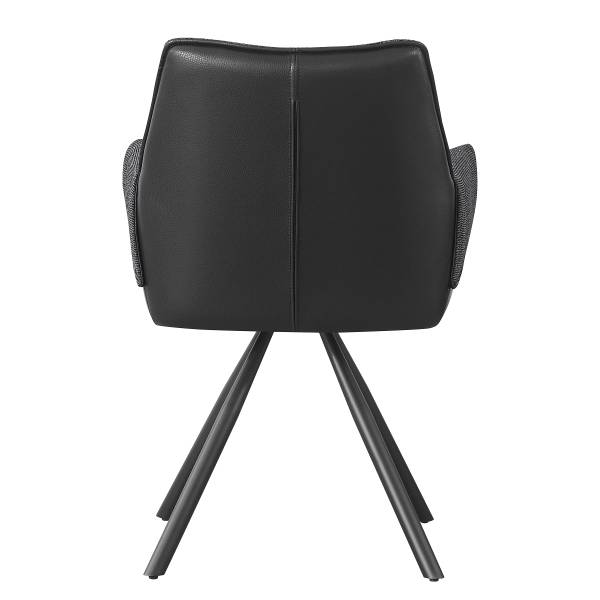 Armlehnenstuhl MAYAM 2er-Set Schwarz - Polyester - Eisen - 58 x 90 x 62 cm