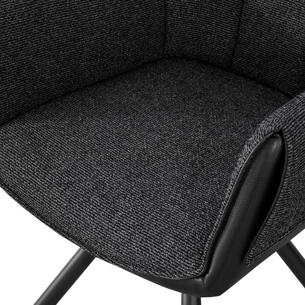 Armlehnenstuhl MAYAM 2er-Set Schwarz - Polyester - Eisen - 58 x 90 x 62 cm