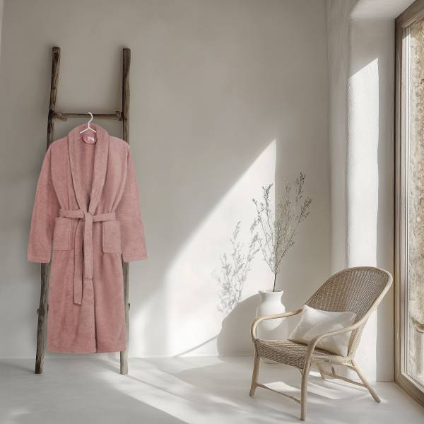 Bademantel HIP 0302 Frottee - Koralle - M