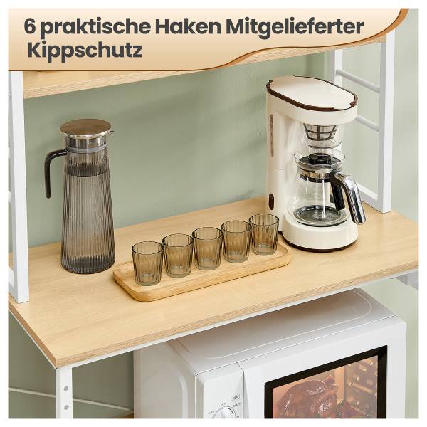 Küchenregal Manaoke mit Steckdosen Eiche Dekor