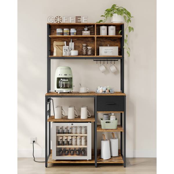 Keukenrek Manaoke met stopcontact 100 cm vintage eikenhout look
