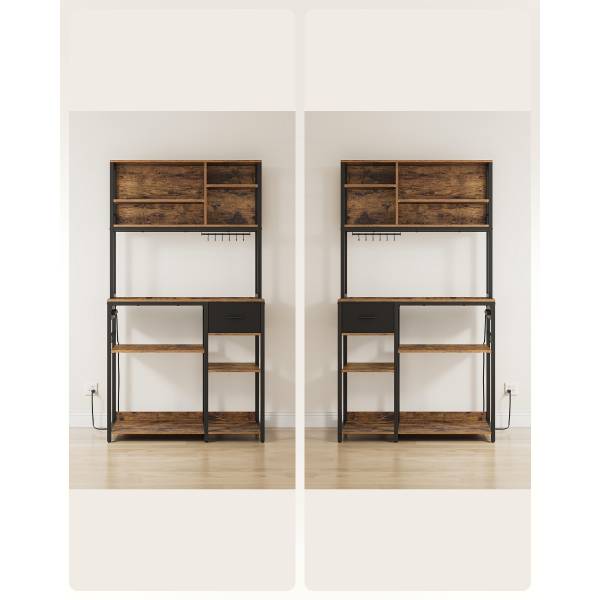 Keukenrek Manaoke met stopcontact 100 cm vintage eikenhout look