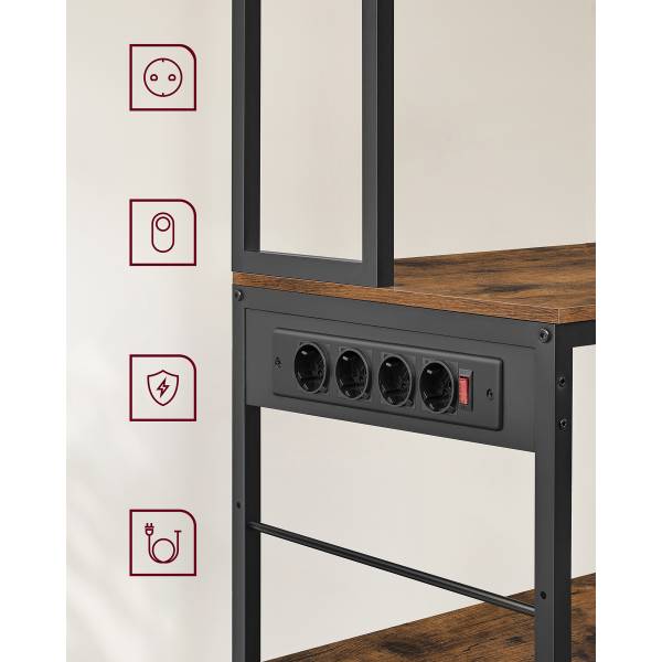 Keukenrek Manaoke met stopcontact 100 cm vintage eikenhout look