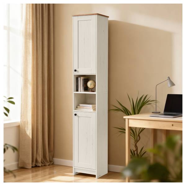 Hoge kast Loerz wit
