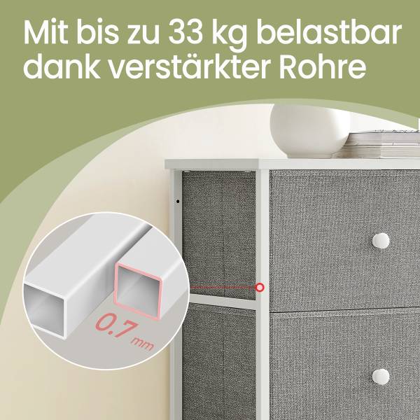 Commode Tandiga - Largeur 80 cm Gris / Blanc