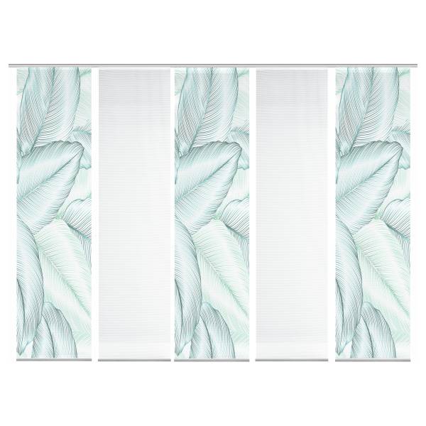 Schiebevorhang Beleze Polyester - Petrol - 5er Set