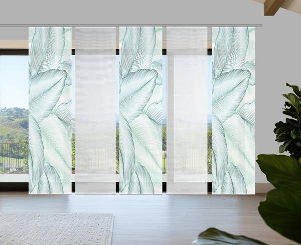 Schiebevorhang Beleze Polyester - Petrol - 5er Set