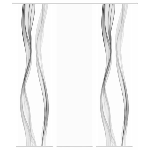 Schiebevorhang Laine Polyester - Grau - 3er Set