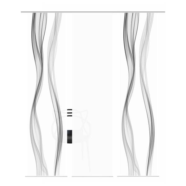 Schiebevorhang Laine Polyester - Grau - 3er Set