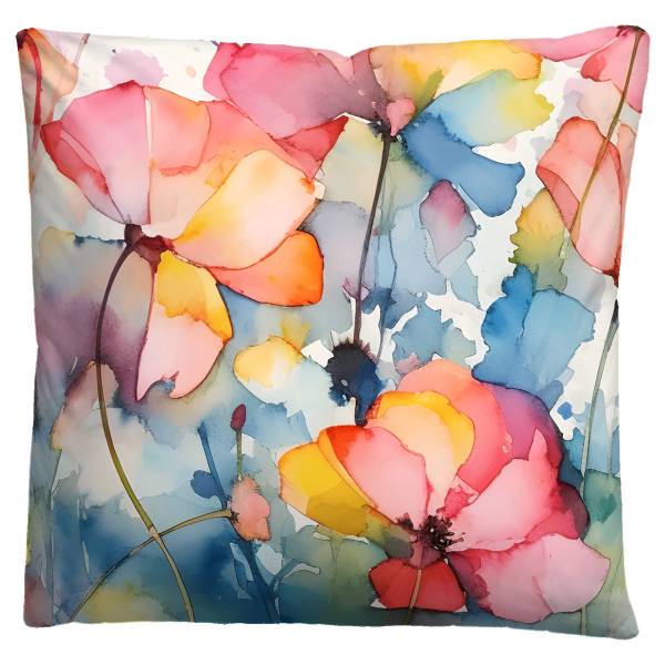 Bevertien beddengoed Aquarel Bloemen 135 x 200 cm + kussen 80 x 80 cm