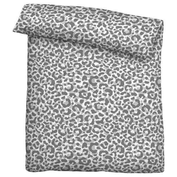 Seersucker-Bettwäsche Leo Grau - 155 x 220 cm + Kissen 80 x 80 cm