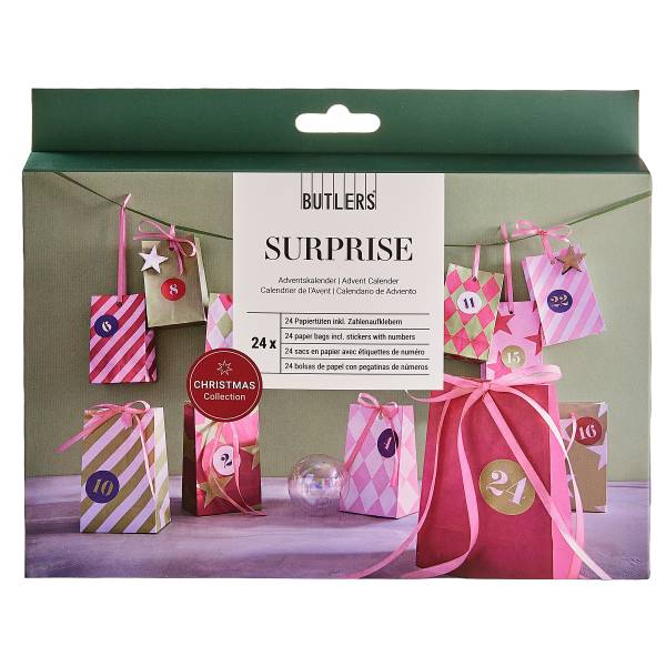 Adventskalender-Set SUPRISE 2-teilig Papier - Bunt