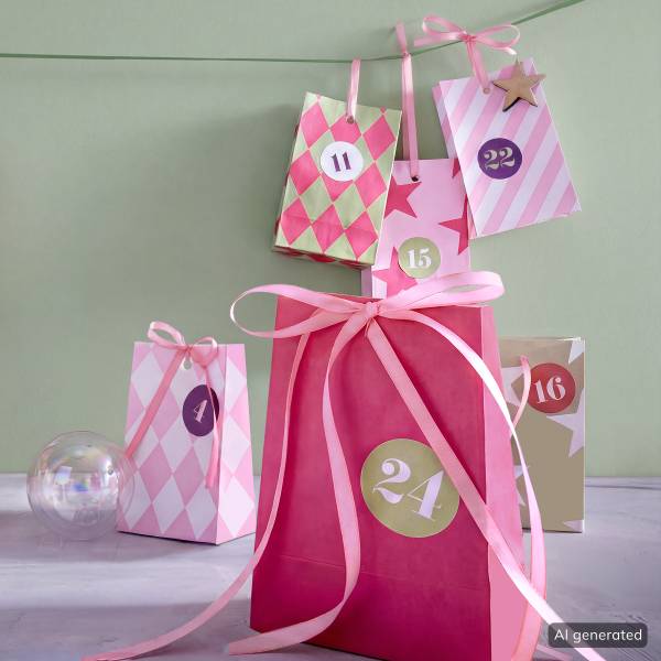 Adventskalender-Set SUPRISE 2-teilig Papier - Bunt