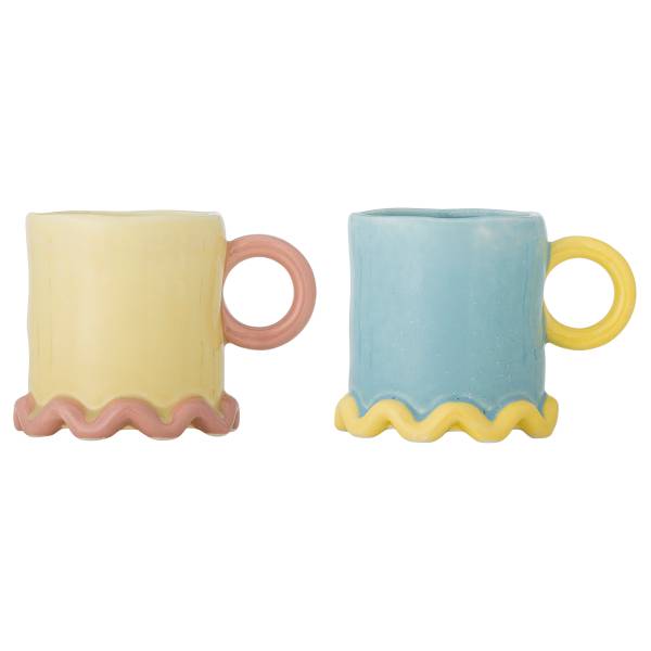 Becher Polly 2-teilig Multicolor - Keramik - 10 x 10 x 10 cm