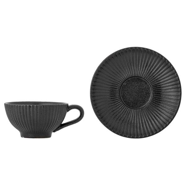 Cappuccinotasse Neri Schwarz - Keramik - 14 x 7 x 14 cm