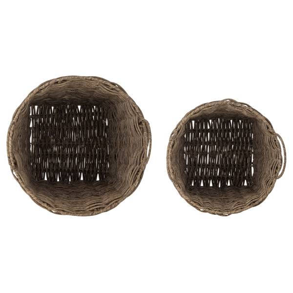 Korb Cestina 2-teilig Braun - Polyrattan - 35 x 55 x 35 cm