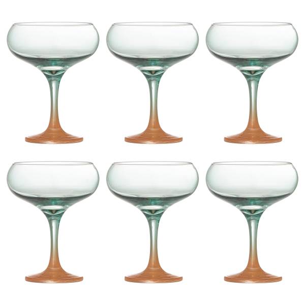 Verre à cocktail Signe ensemble de 6 Multicolore - Verre coloré - 10 x 13 x 10 cm