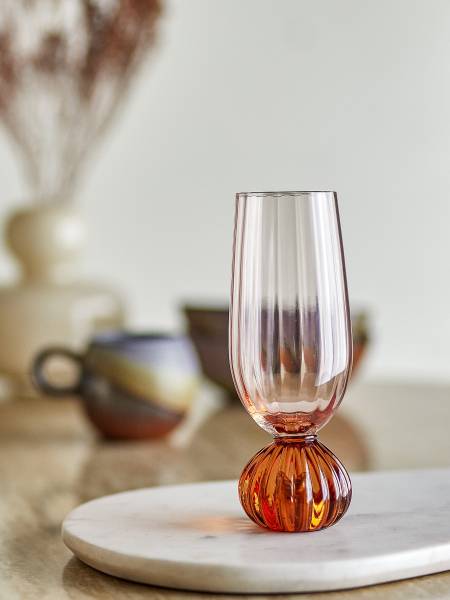 Champagnerglas Taurin Pink - Farbglas - 6 x 17 x 6 cm