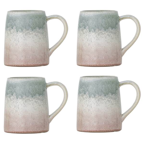 Becher Winnie Typ E 4er-Set Multicolor - Keramik - 9 x 10 x 9 cm