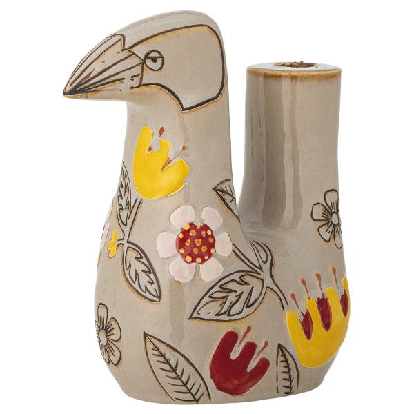 Kerzenhalter Vivielle Vogel Beige - Keramik - 10 x 21 x 19 cm