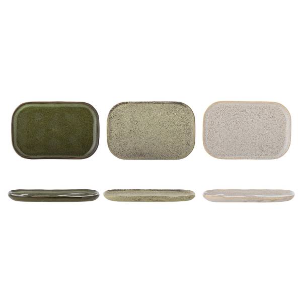 Bord Addison 3-delig groen - keramiek - 15 x 1.5 x 23 cm