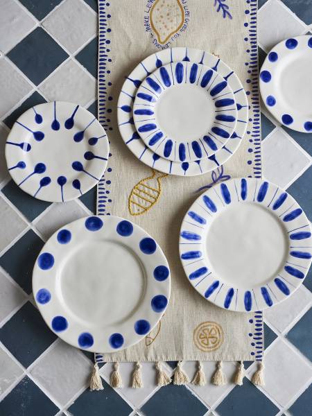 Teller Linora 3er-Set Blau - Durchmesser: 22 cm