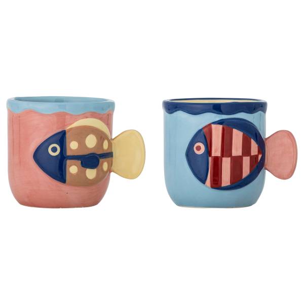 Kopje Willy 2-delig meerdere kleuren - keramiek - 8 x 9 x 8 cm