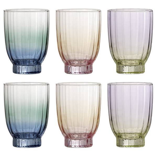 Trinkglas Nicoline 6er-Set Multicolor - Farbglas - 8 x 11 x 8 cm