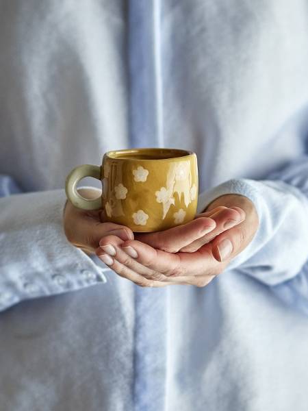 Tasse Nini Blumen Braun - Keramik - 7 x 6 x 7 cm