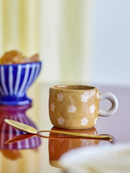 Tasse Nini Blumen Braun - Keramik - 7 x 6 x 7 cm