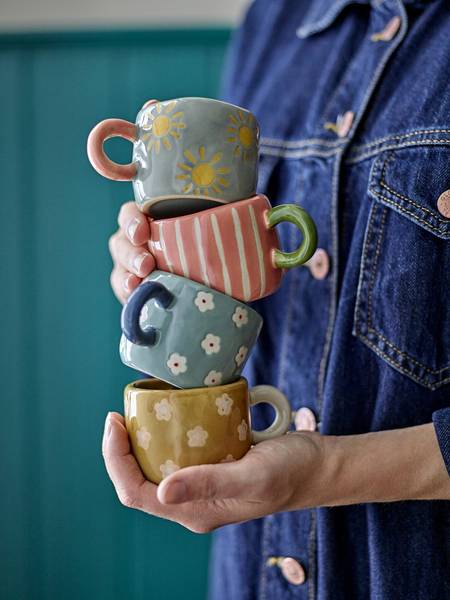 Tasse Nini Blumen Braun - Keramik - 7 x 6 x 7 cm